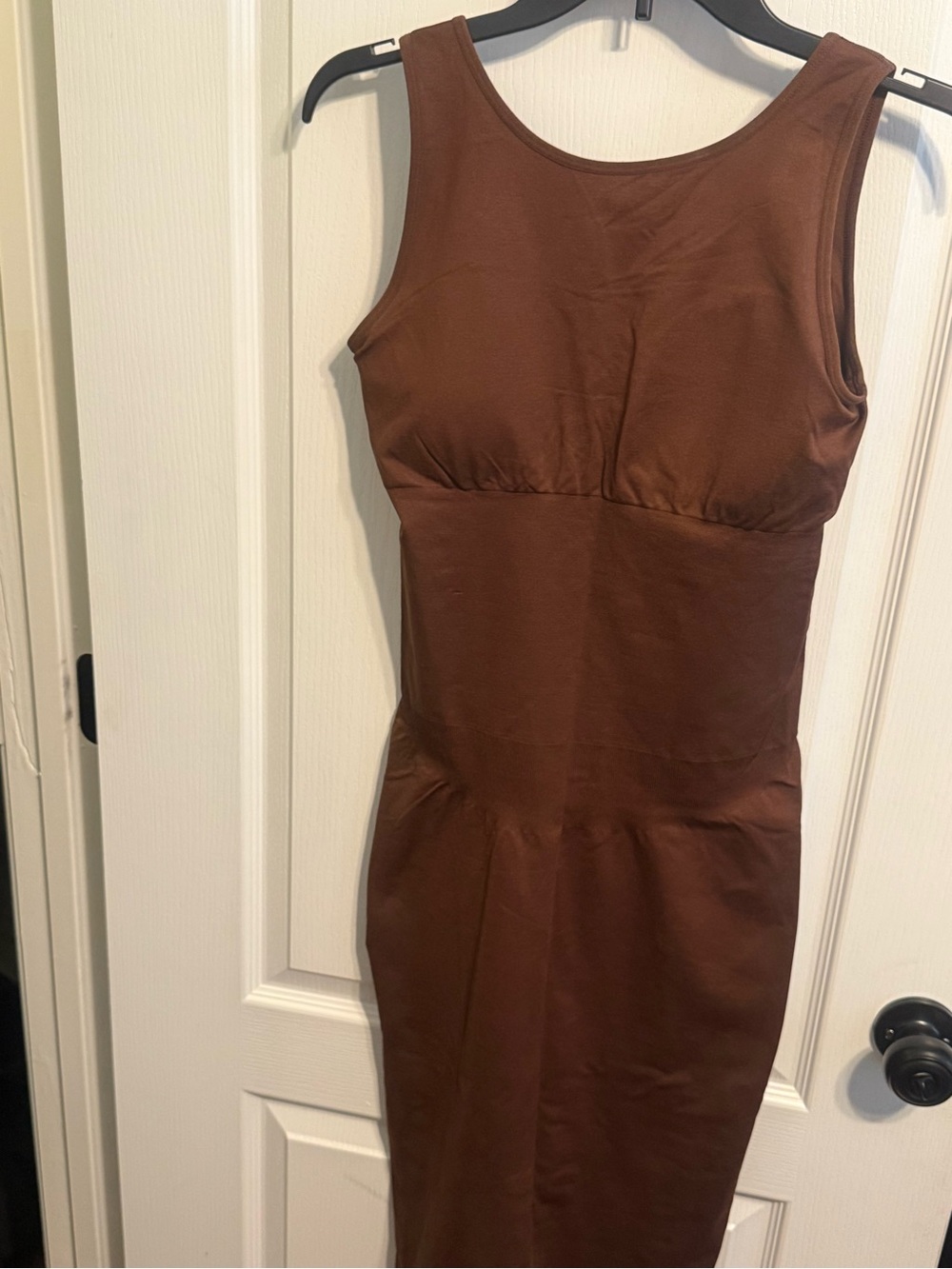 Classic Brown Sleeveless Sheath Dress